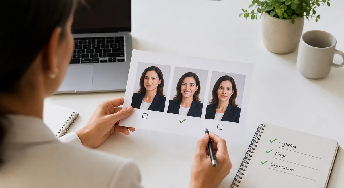 Controllo foto LinkedIn che confronta ritratti professionali
